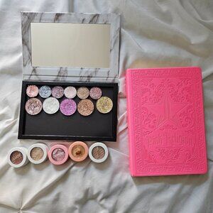 Jeffree Star Pink Religion Eyeshadow Palette and Other Glitter Eyeshadows
